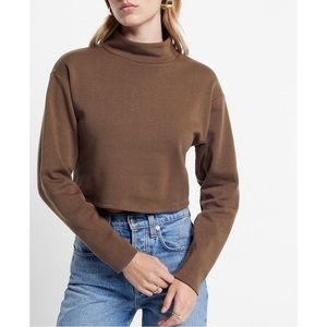 EXPRESS Mock Neck Dolman Sleeve Fleece Sweatshirt